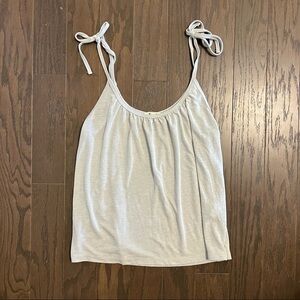 Madewell Gathered-Neck Tank Top in Light Grey/Blue